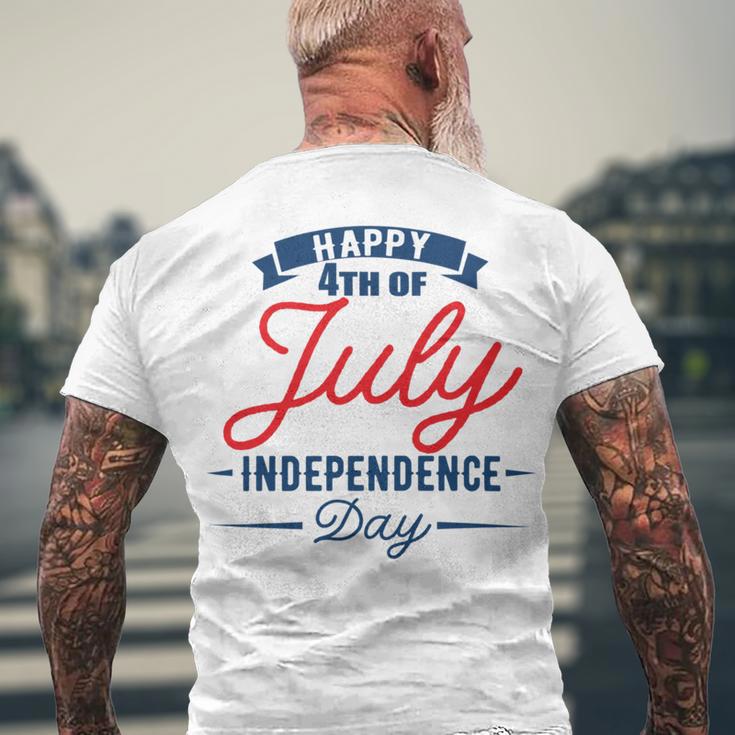 Official Happy 4Th Of July Independence Day Men's Crewneck Short Sleeve Back Print T-shirt Gifts for Old Men