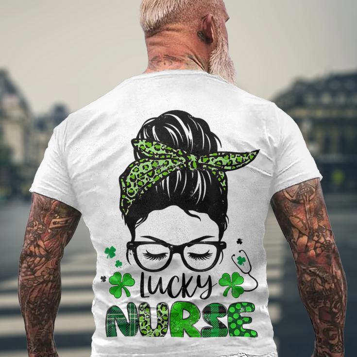 One Lucky Nurse St Patricks Day For Women Funny Nurse Men's Crewneck Short Sleeve Back Print T-shirt Gifts for Old Men