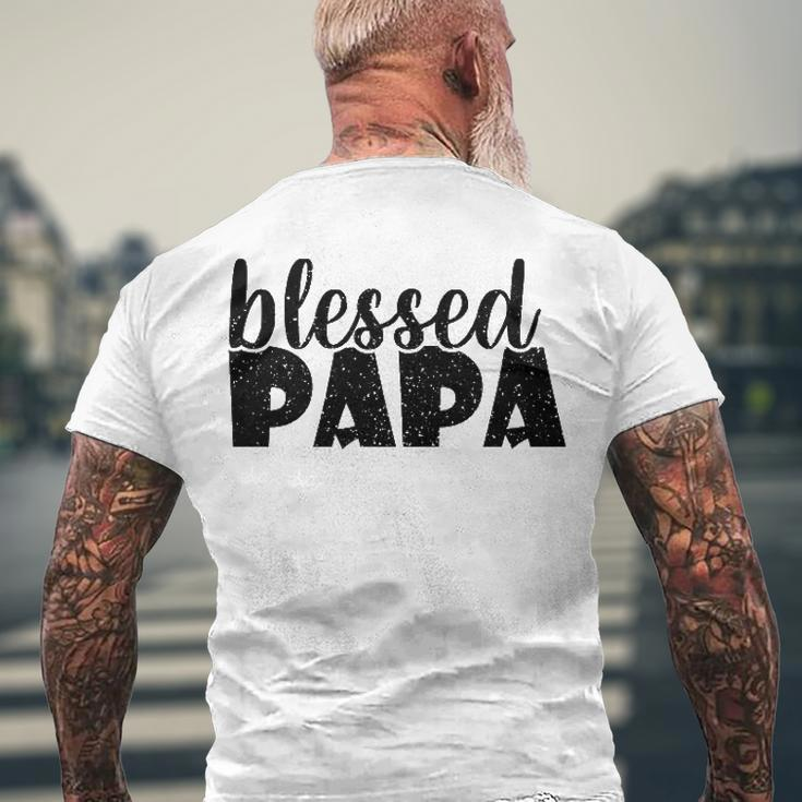 Mens Papa Grandpa Proud New Dad Blessed Papa Fathers Day Men's Back Print T-shirt Gifts for Old Men
