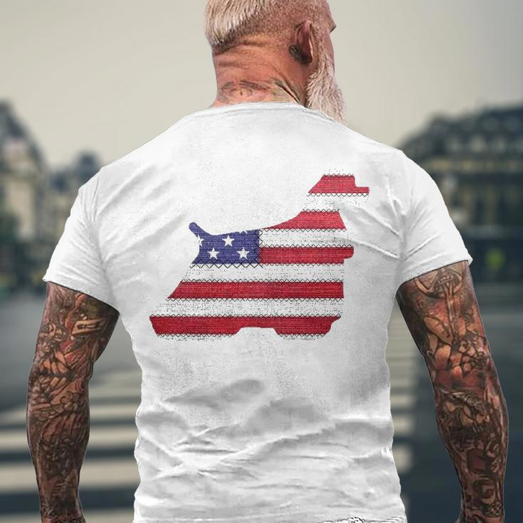 Patriotic American Cocker Spaniel Love Flag Vintage Men's Back Print T-shirt Gifts for Old Men