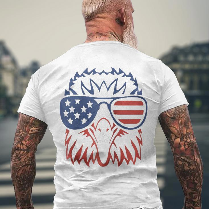 Patriotic Eagle 4Th Of July Usa American Flagraglan Baseball Men's Back Print T-shirt Gifts for Old Men