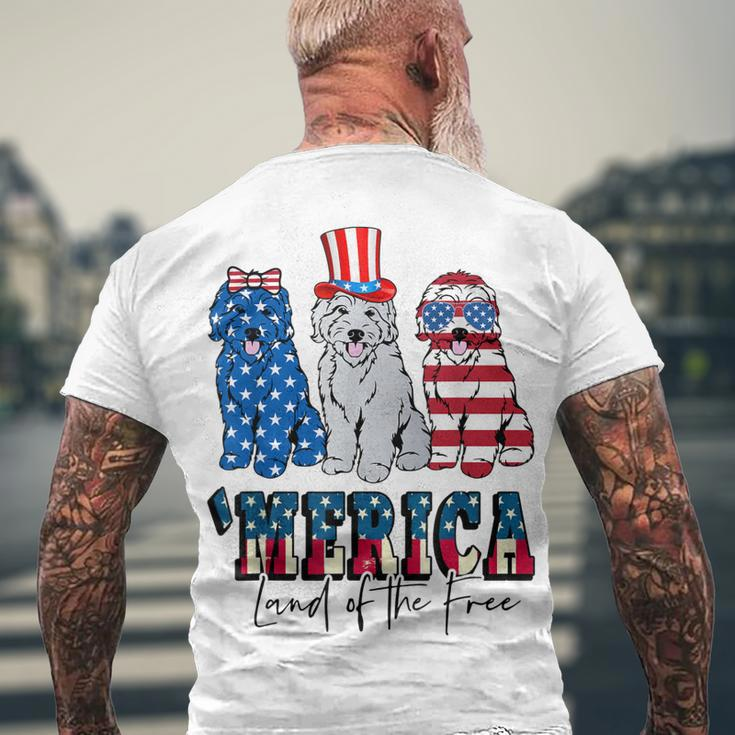 Patriotic Goldendoodle Dog 4Th Of July America Usa Flag Men's T-shirt Back Print Gifts for Old Men