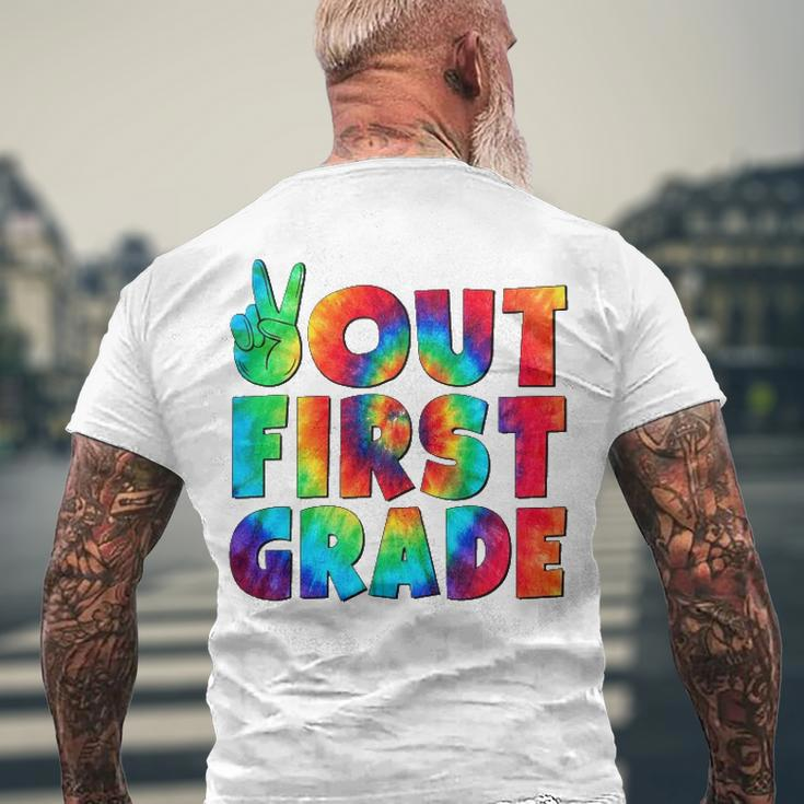 Peace Out First 1St Grade Graduation Last Day Of School Men's Back Print T-shirt Gifts for Old Men