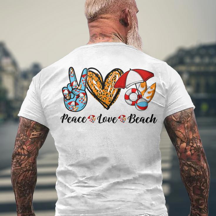 Peace Love Beach Summer Vacation 184 Shirt Men's Crewneck Short Sleeve Back Print T-shirt Gifts for Old Men