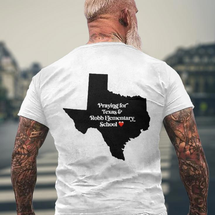 Praying For Texas Robb Elementary School End Gun Violence Men's Back Print T-shirt Gifts for Old Men