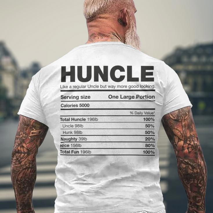 Premium Huncle Like A Regular Uncle But Way More Good Looking Nutrition Chart Men's Crewneck Short Sleeve Back Print T-shirt Gifts for Old Men