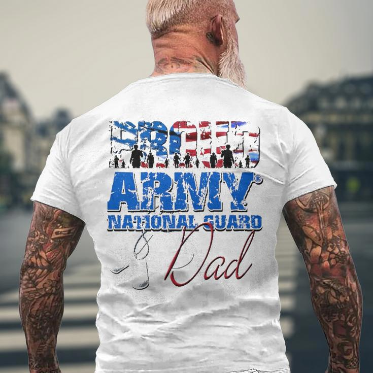 Proud Army National Guard Dad Usa Flag Fathers Day Men's Back Print T-shirt Gifts for Old Men