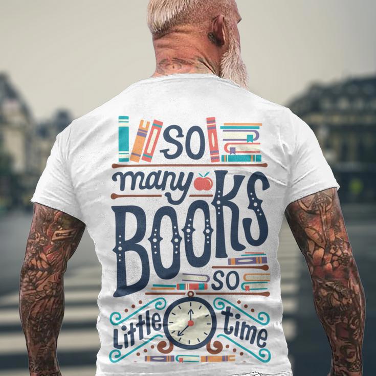 So Many Books So Little Time 230 Trending Shirt Men's Crewneck Short Sleeve Back Print T-shirt Gifts for Old Men