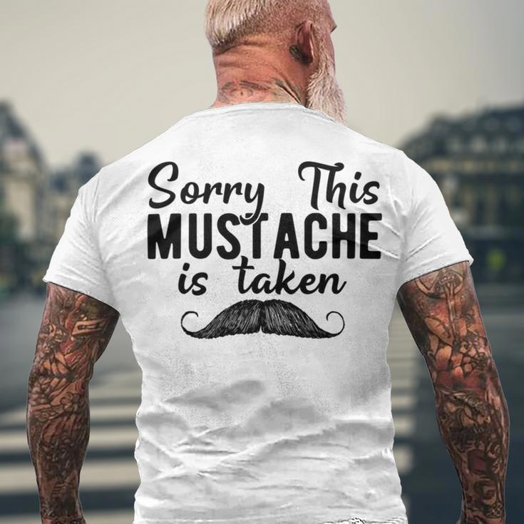 Sorry This Mustache Taken Fuuny Men's Crewneck Short Sleeve Back Print T-shirt Gifts for Old Men