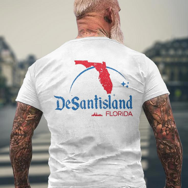 State Of Liberty Florida Map Fl Flag Desantisland Men's Back Print T-shirt Gifts for Old Men
