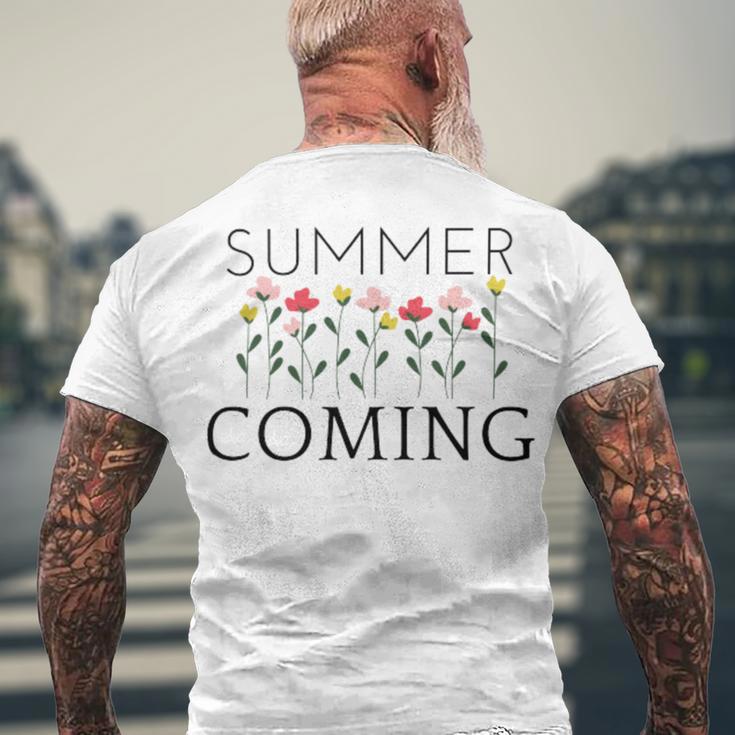 Summer Coming Men's Crewneck Short Sleeve Back Print T-shirt Gifts for Old Men