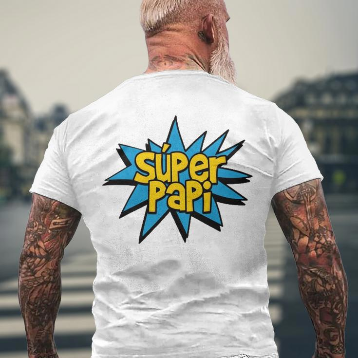 Super Papi Comic Book Superhero Spanish Dad Graphic Men's Back Print T-shirt Gifts for Old Men