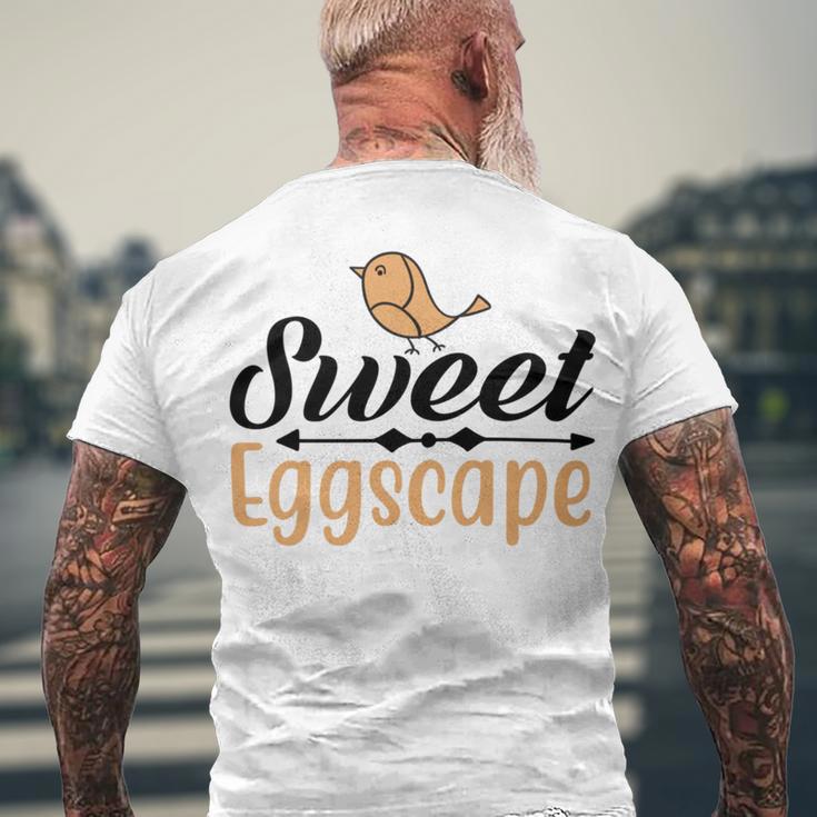 Sweet Eggscape Men's Crewneck Short Sleeve Back Print T-shirt Gifts for Old Men