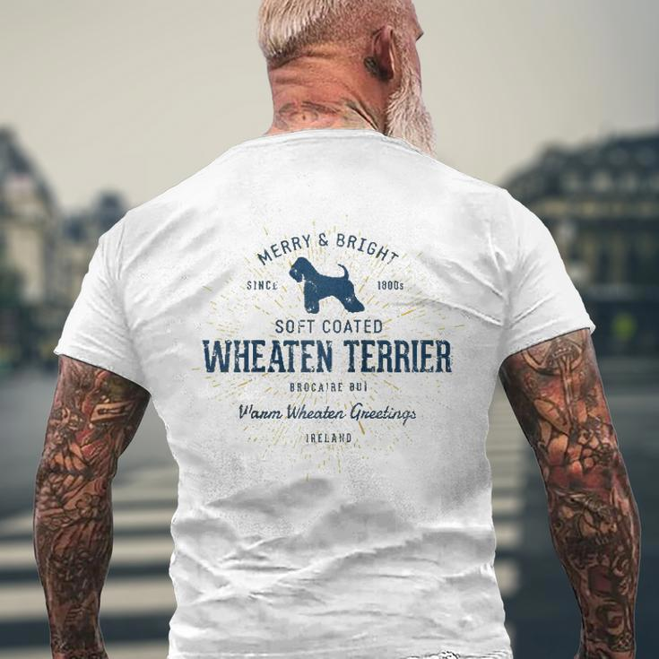 Vintage Style Retro Soft Coated Wheaten Terrier Raglan Baseball Tee Men's Back Print T-shirt Gifts for Old Men