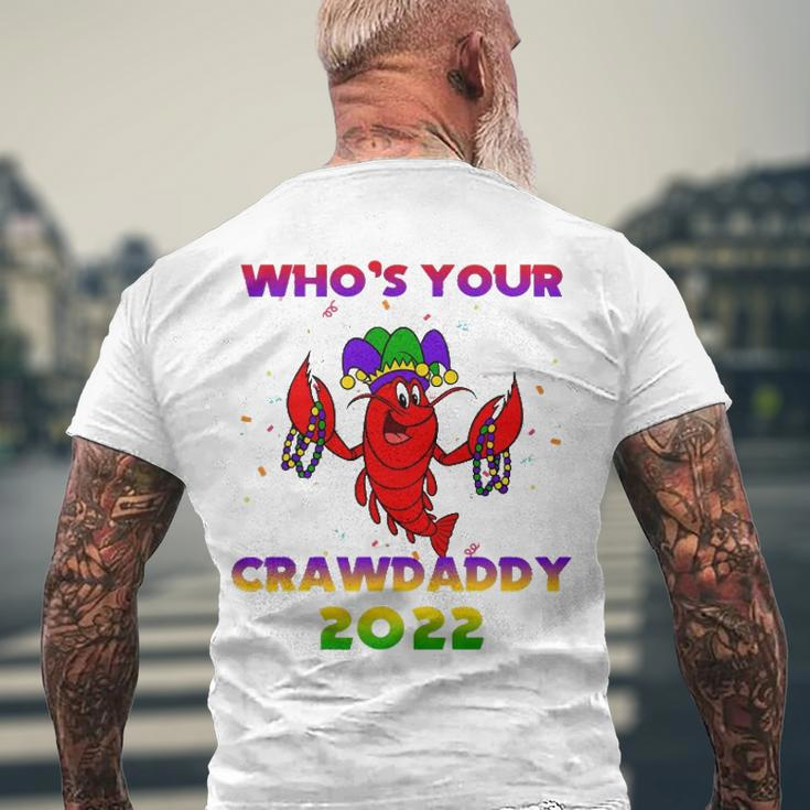 Whos Your Crawdaddy Crawfish Flag Mardi Gras Kids Men Women Men's Back Print T-shirt Gifts for Old Men