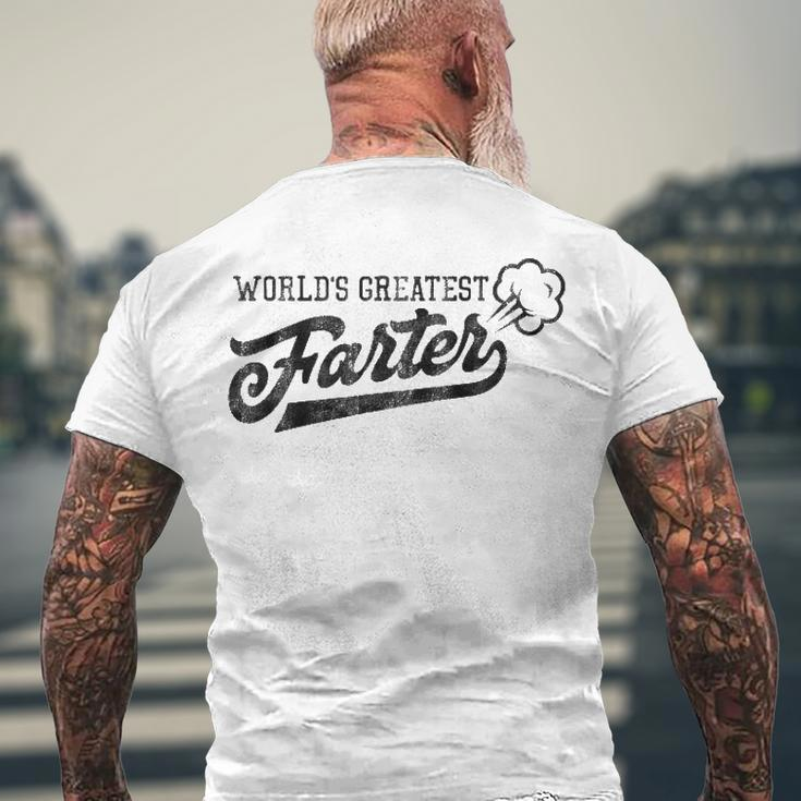 Worlds Greatest Farter Fart Dad Joke Fathers Day Men's Back Print T-shirt Gifts for Old Men