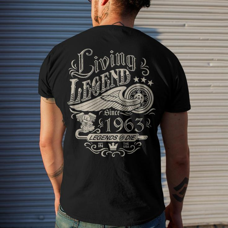 1963 Birthday Living Legend Since 1963 Men's T-Shirt Back Print Gifts for Him