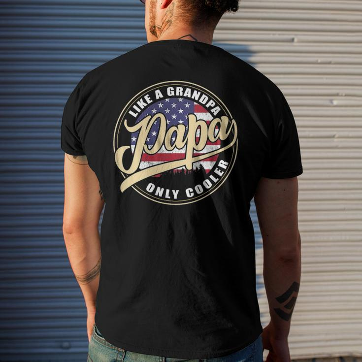 4Th Of July Dad Papa Like A Grandpa Only Cooler Men's Back Print T-shirt Gifts for Him