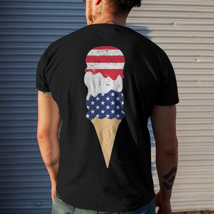 4Th Of July Patriotic Ice Cream For Independence Day Men's T-shirt Back Print Gifts for Him