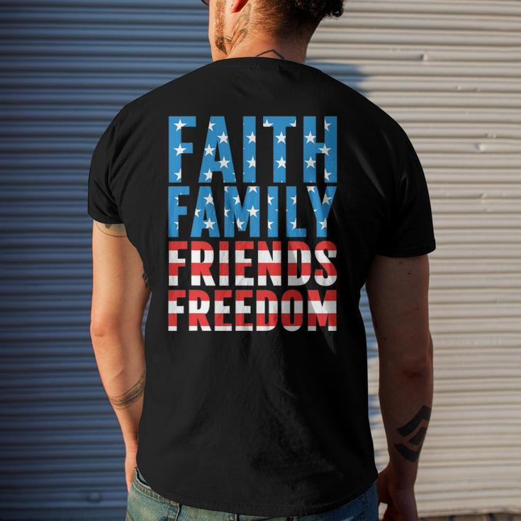 4Th Of July S For Men Faith Family Friends Freedom Men's Back Print T-shirt Gifts for Him