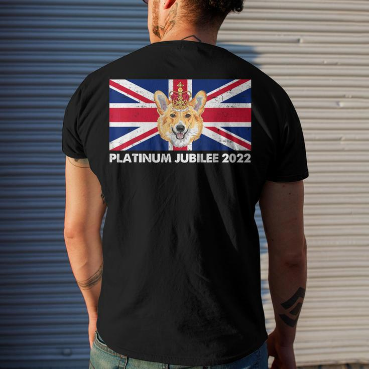 70Th Anniversary Platinum Jubilee Cute Corgi Men's Back Print T-shirt Gifts for Him