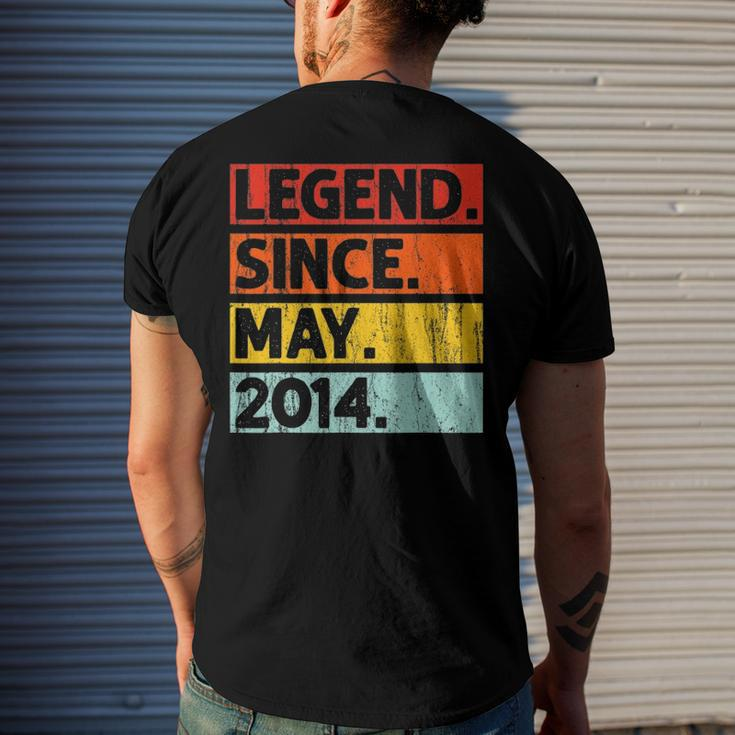 8Th Birthday Gifts Legend Since May 2014 8 Years Old Men's Crewneck Short Sleeve Back Print T-shirt Gifts for Him