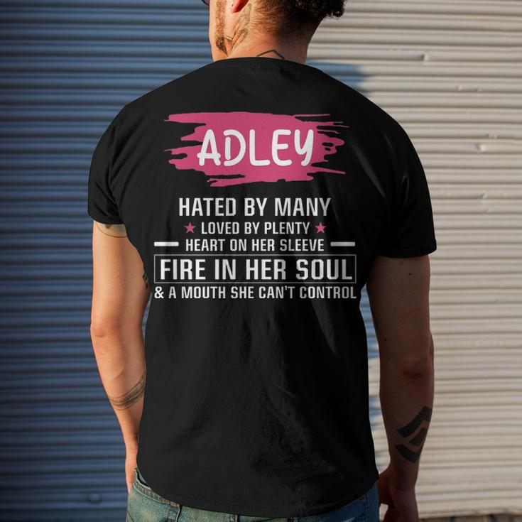 Adley Name Adley Hated By Many Loved By Plenty Heart On Her Sleeve Men's T-Shirt Back Print Gifts for Him