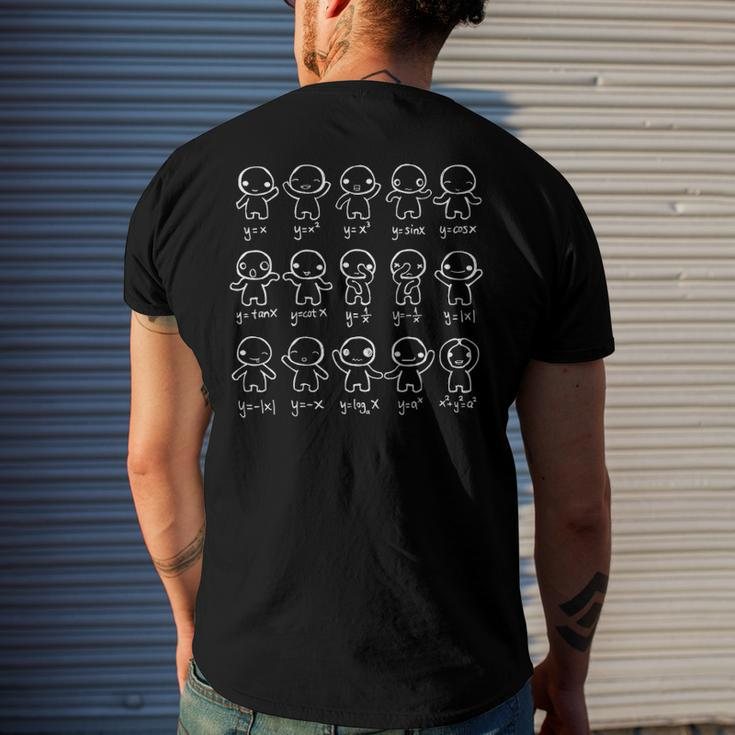 Algebra Dance Math Functions Graph Plot Cute Figures Men's Back Print T-shirt Gifts for Him