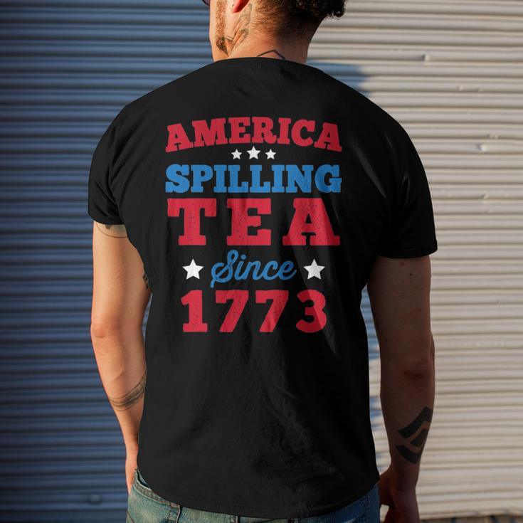 America Spilling Tea Since 1773 Boston Party 4Th July Men's Back Print T-shirt Gifts for Him