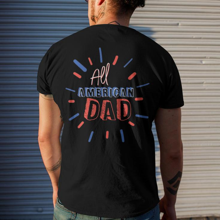 Mens All American Dad 4Th Of July Family Matching Cute Holiday Men's T-shirt Back Print Gifts for Him