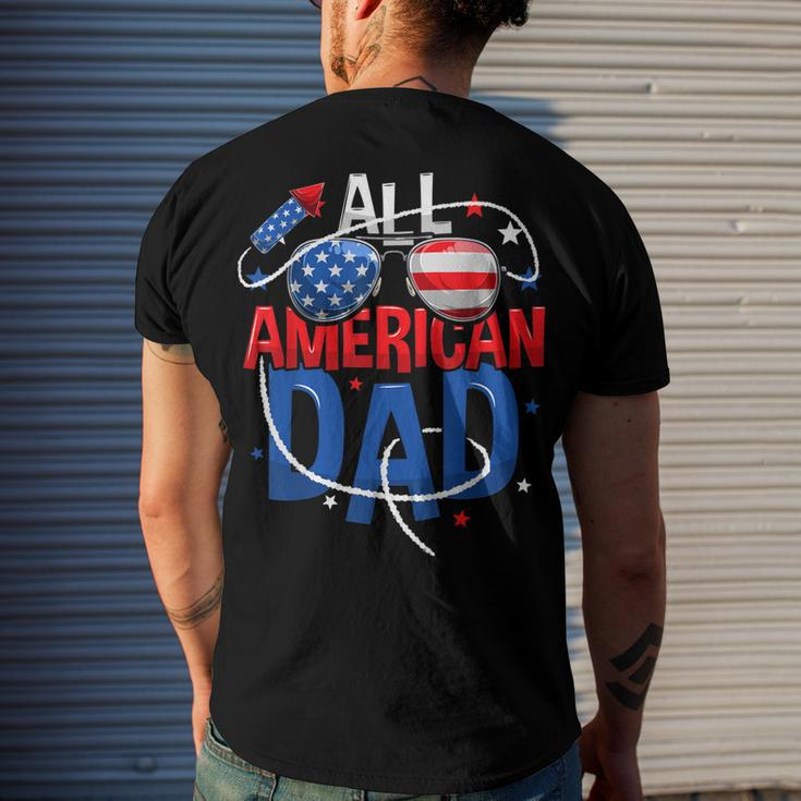 Mens All American Dad 4Th Of July Fathers Day Men Matching Family Men's T-shirt Back Print Gifts for Him