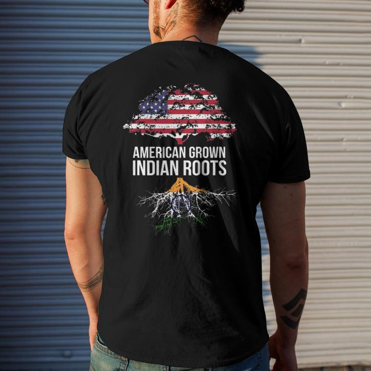 American Grown With Indian Roots - India Tee Men's Back Print T-shirt Gifts for Him