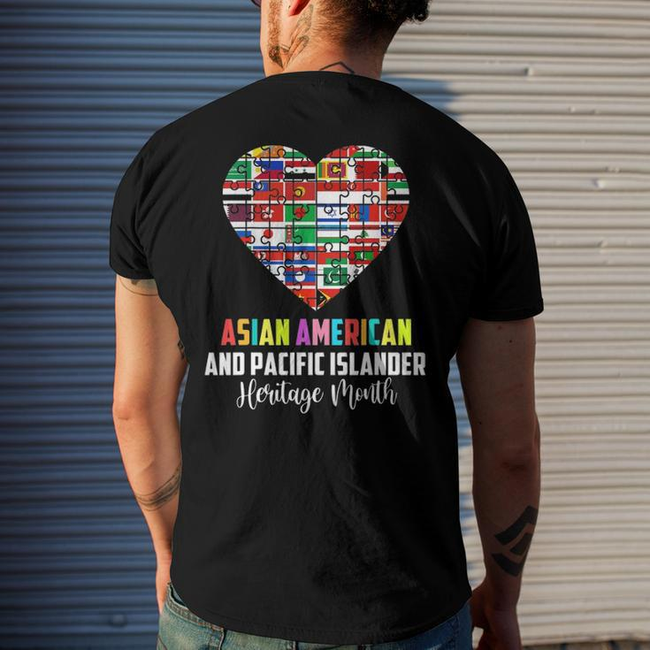 Asian American And Pacific Islander Heritage Month Heart Men's Back Print T-shirt Gifts for Him
