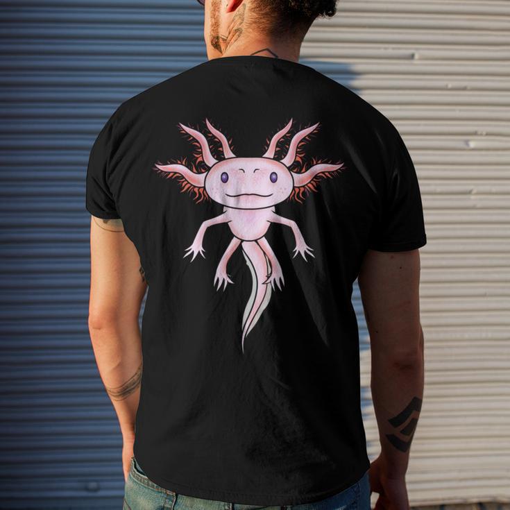 Axolotl Cute Men's Crewneck Short Sleeve Back Print T-shirt Gifts for Him