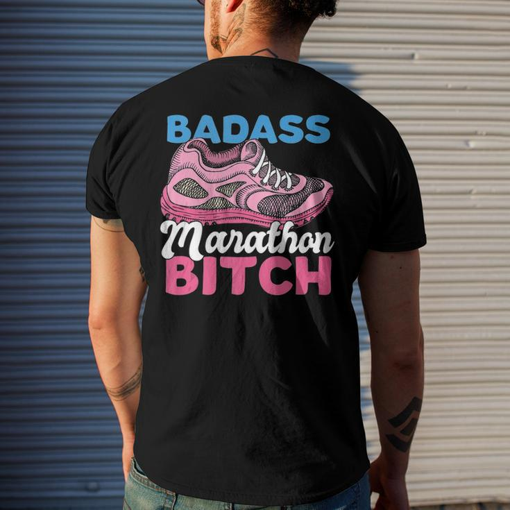 Badass Marathon Bitch Long Distances Runner Men's Back Print T-shirt Gifts for Him