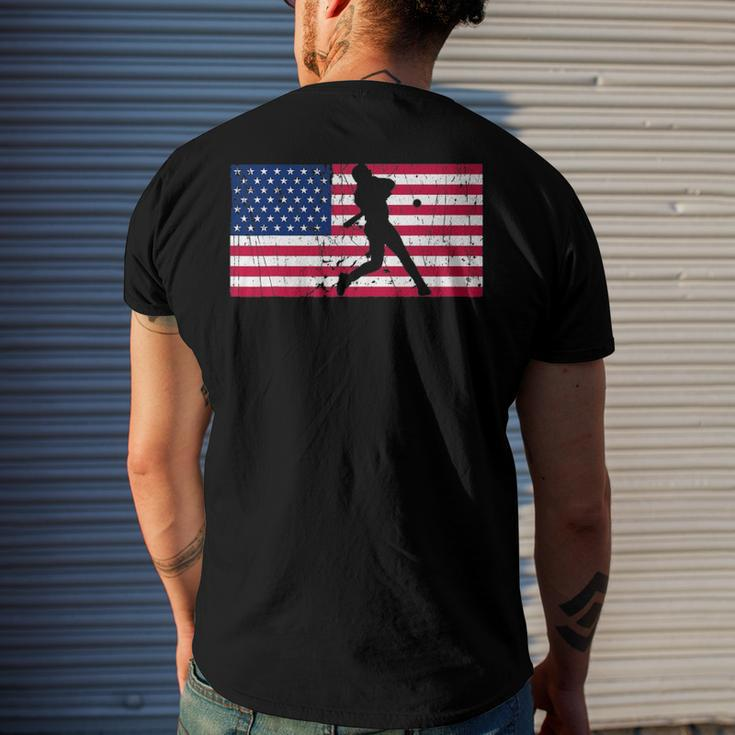 Baseball 4Th Of July American Flag Usa America Patriotic Men's Back Print T-shirt Gifts for Him