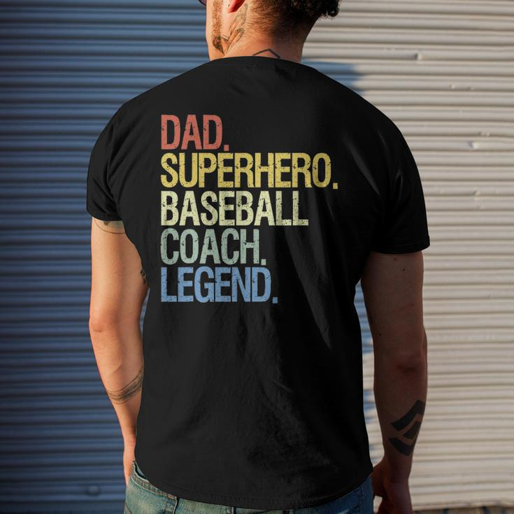 Baseball Coach Dad Superhero Legend Men's Back Print T-shirt Gifts for Him