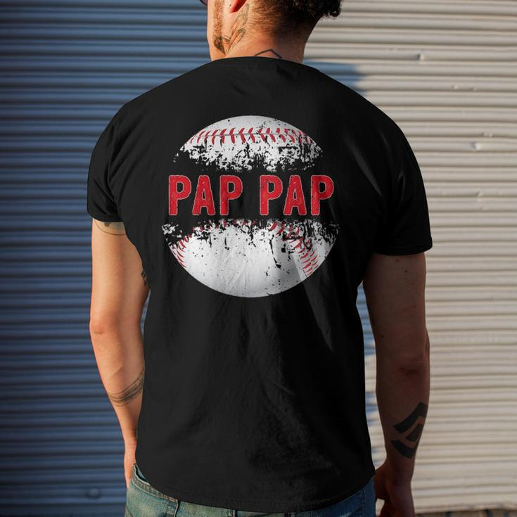 Baseball Softball Lover Ball Pap Pap Fathers Day Dad Papa Men's Back Print T-shirt Gifts for Him