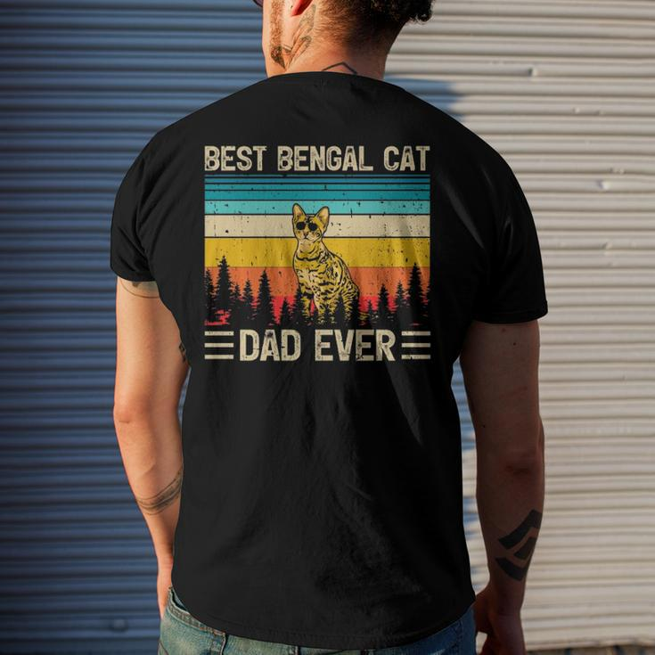 Bengal Cat Vintage Best Bengal Cat Dad Ever Fathers Day Men's Back Print T-shirt Gifts for Him