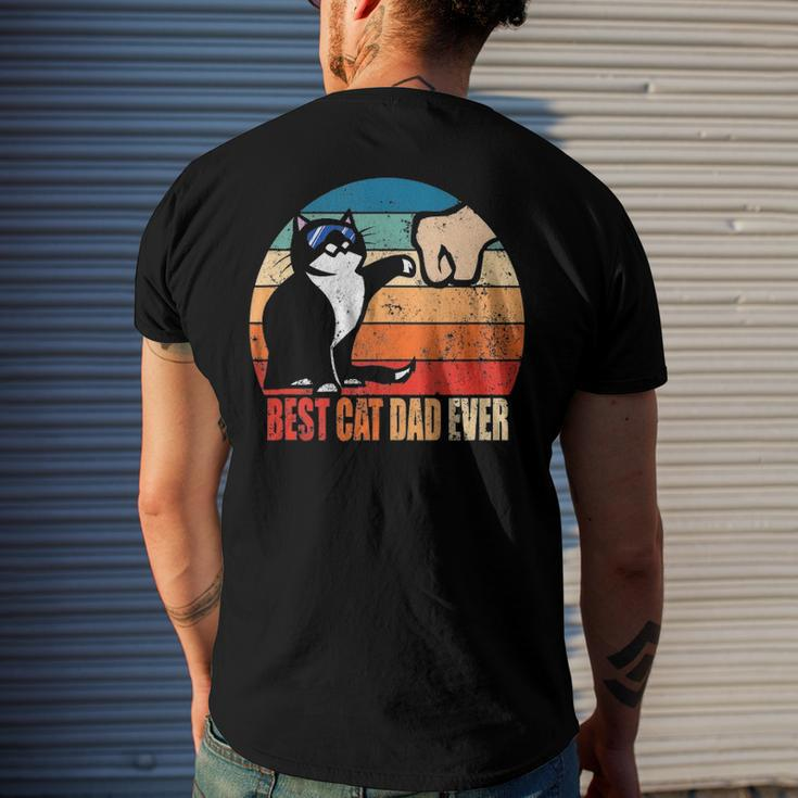 Best Cat Dad Ever Paw Fist Bump Fathers Day Tee Men's Back Print T-shirt Gifts for Him