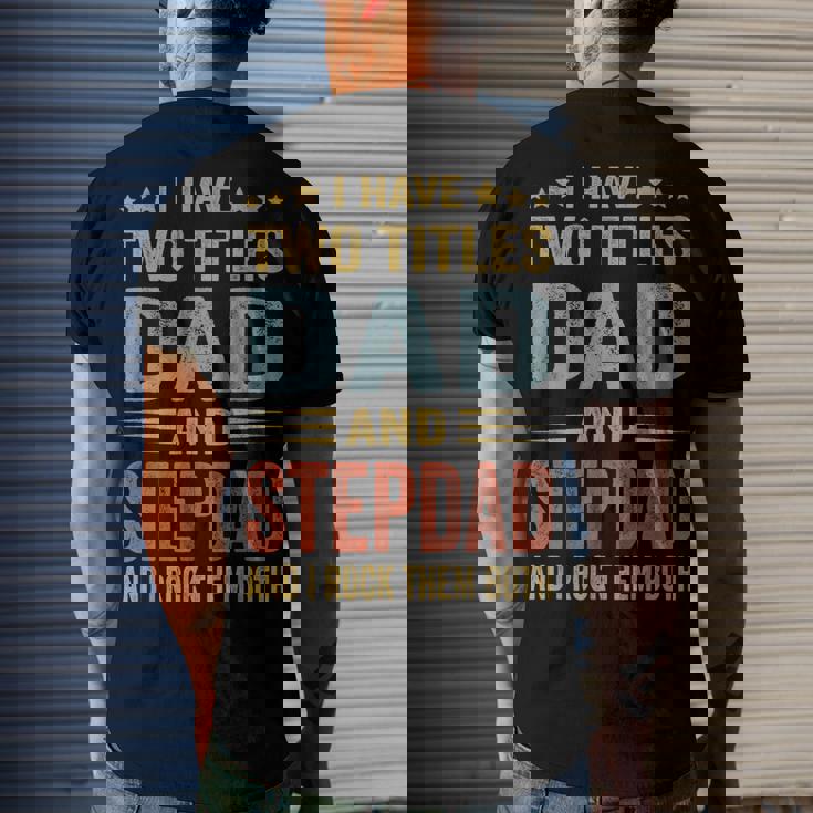 Best Dad And Stepdad Cute Fathers Day From Wife V3 Men's Back Print T-shirt Gifts for Him Best Dad And Stepdad Cute Fathers Day From Wife V3 Men's Back Print T-shirt Gifts for Him