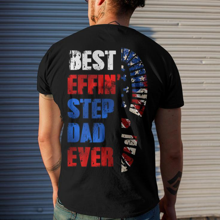 Best Effin’ Step Dad 4Th Of July Ever Shoes Trace Flag Men's T-shirt Back Print Gifts for Him