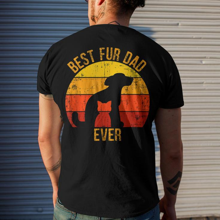 Best Fur Dad Ever Vintage Retro Dog Cat Owner Men's T-shirt Back Print Gifts for Him