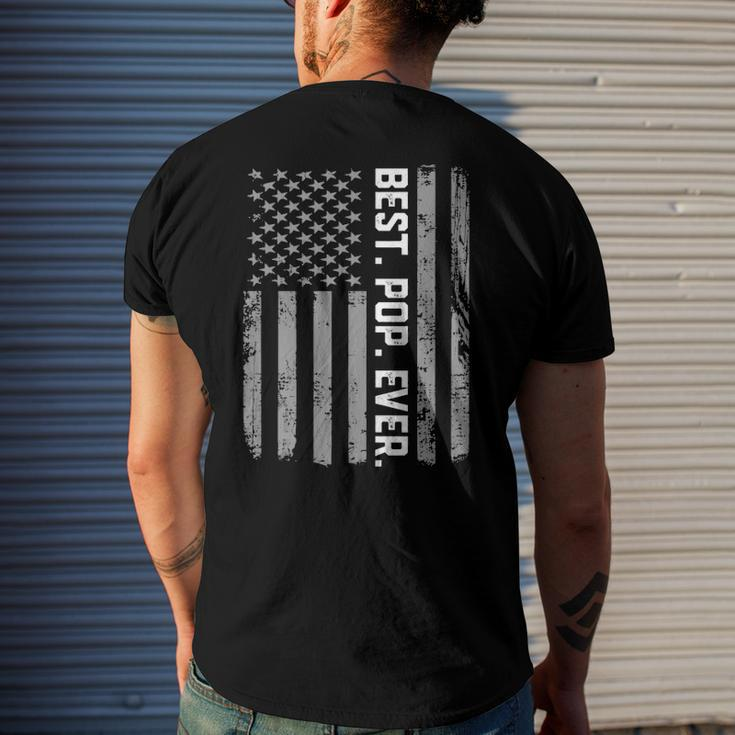 Mens Best Pop Ever Vintage American Flag Men's Back Print T-shirt Gifts for Him
