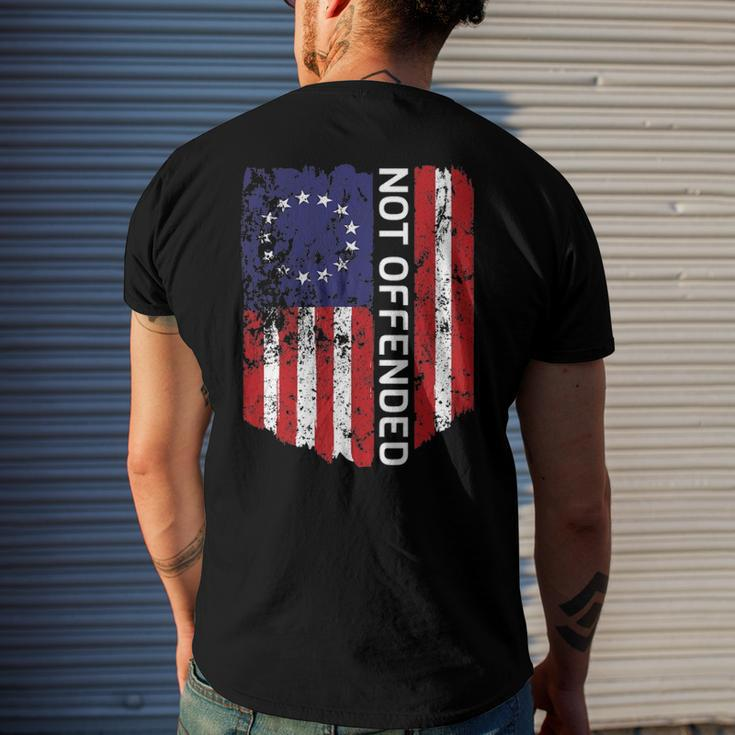 Betsy Ross Flag 1776 Not Offended Vintage American Flag Usa Men's Back Print T-shirt Gifts for Him