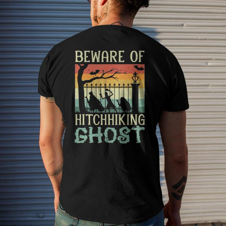 Beware Of The Hitchhiking Ghost Halloween Trick Or Treat Men's Back Print T-shirt Gifts for Him