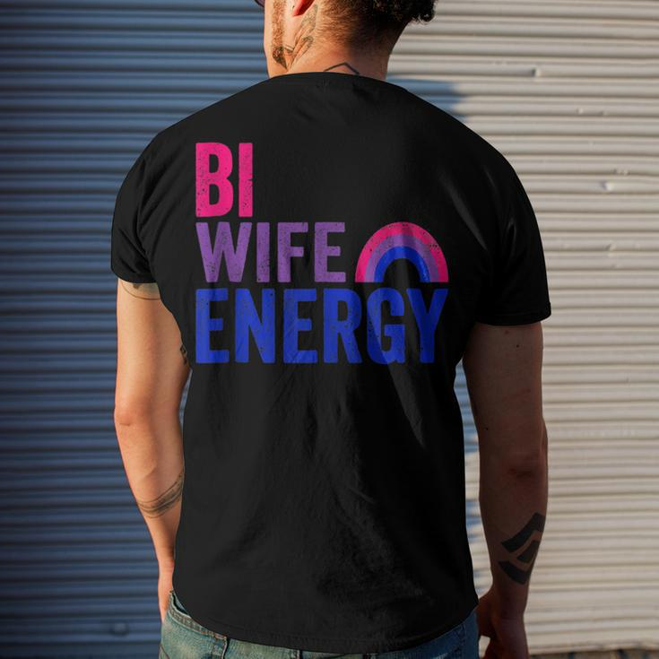 Bi Wife Energy Bisexual Pride Bisexual Rainbow Flag Bi Pride V2 Men's T-shirt Back Print Gifts for Him