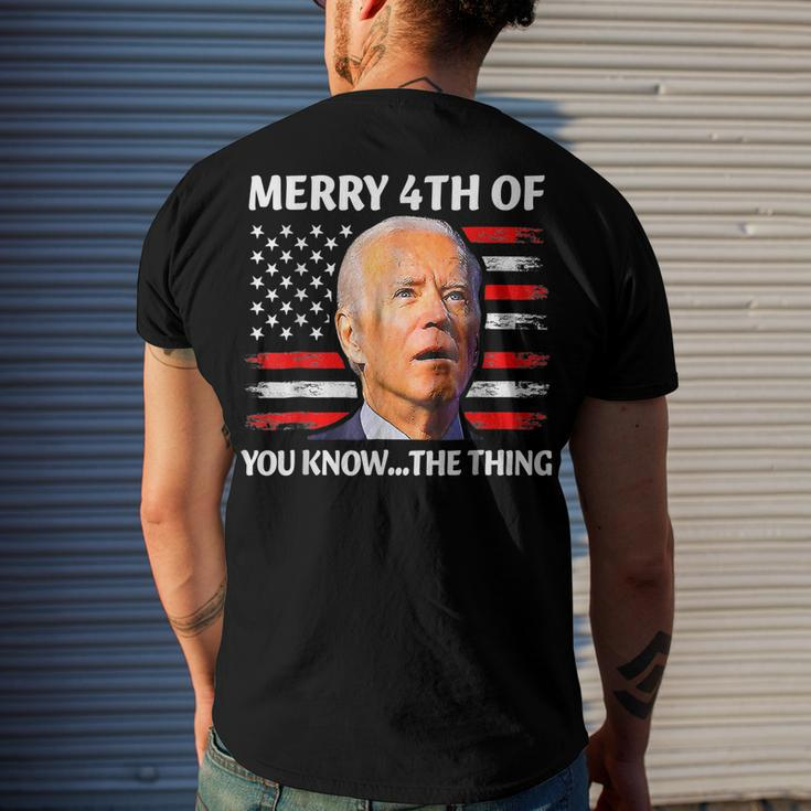 Biden Confused Merry Happy 4Th Of You Know The Thing Men's Back Print T-shirt Gifts for Him