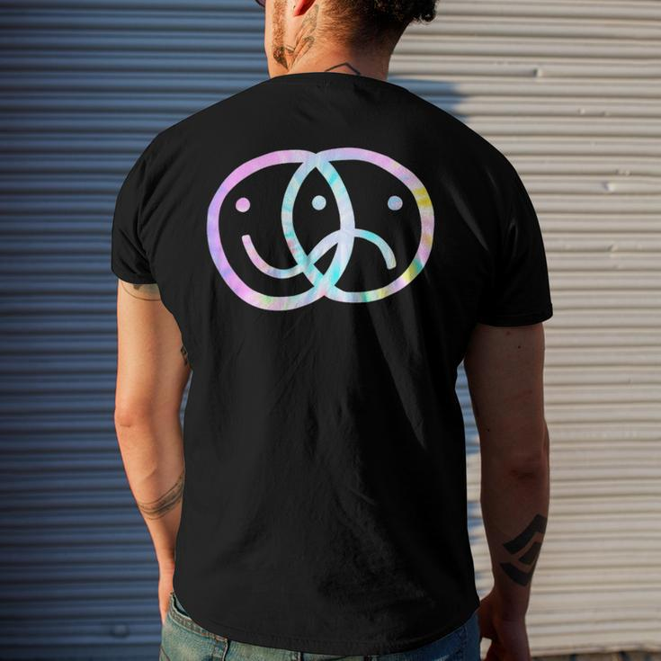 Bipolar Happy Sad Face Rad Indie Skater Culture Tie Dye Men's Back Print T-shirt Gifts for Him