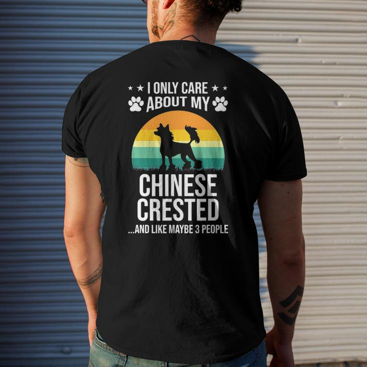 I Only Care About My Chinese Crested Dog Lover Men's Back Print T-shirt Gifts for Him